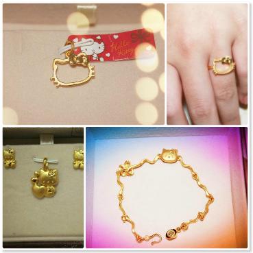 香港购物大败Hello Kitty耳环/吊坠/戒指/手链等金饰买齐