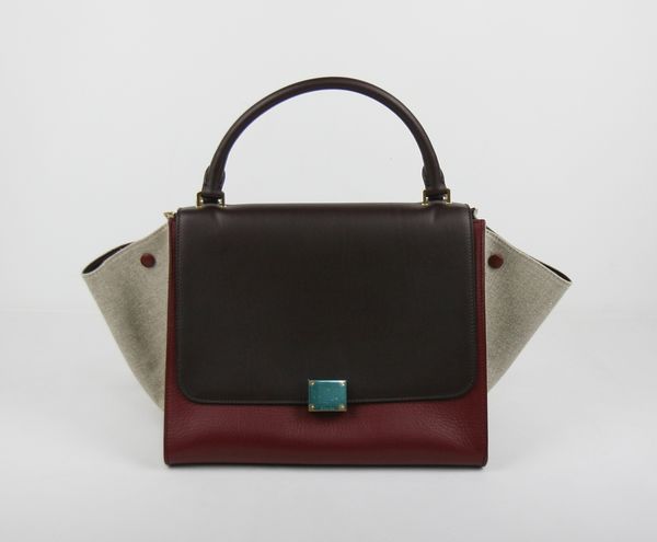 欧洲代购Celine Trapeze千秋包秋千包 小号酒红