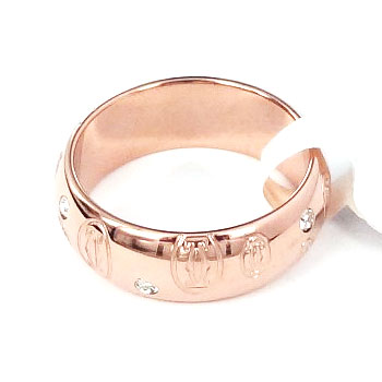 经典双C反战标志镶钻戒指 潮男女生情侣对戒