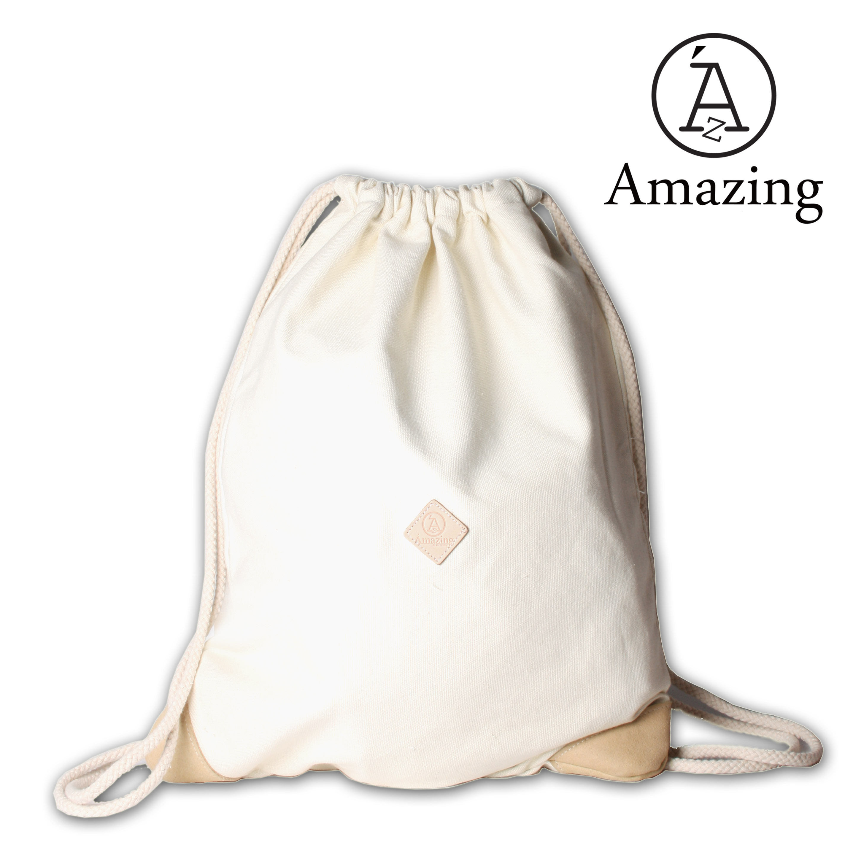 mazing 韩版潮学生束口袋超纤抽绳双肩背包帆