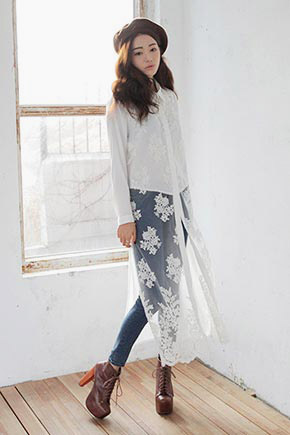 韩国代购官网正品stylenanda--欧美流行蕾丝刺