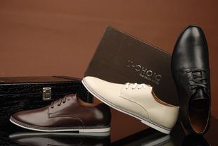 香港大牌正品商务休闲皮鞋男士真皮低帮鞋软牛