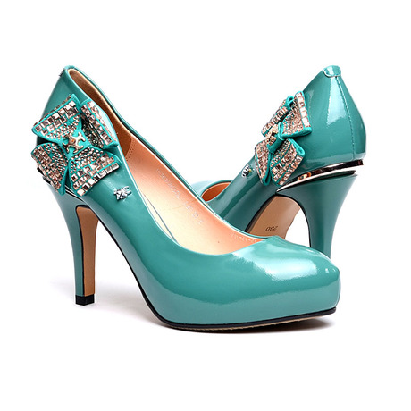 香港代购 2014春季新款水钻时尚性感漆皮女单