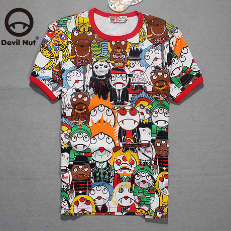 香港代购devil nut恶魔果实全印花卡通小恶魔 情侣装圆领短袖T恤 - 淘香港