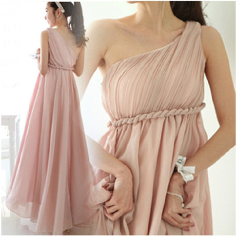 香港代购斜肩长款伴娘裙<em>婚礼</em>敬酒服单肩晚礼服