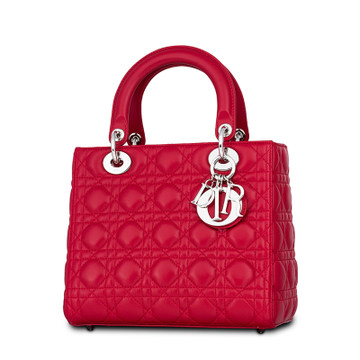 香港正品Dior\/迪奥真皮 女包包 菱形压纹Lady羊