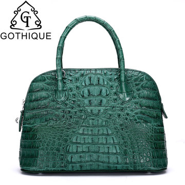 新品鳄鱼皮贝壳包真皮女包鳄鱼纹女士手提包大