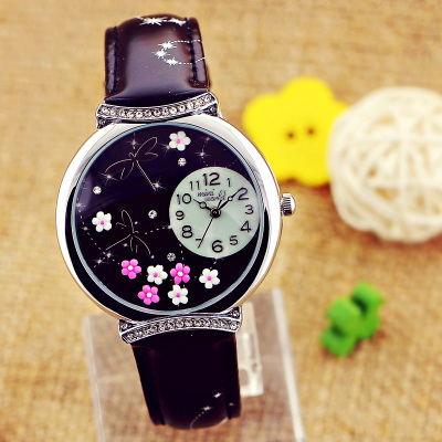 新款香港日本潮流时尚腕表学生女孩女表表樱花石英山茶花手表女 - 淘香港