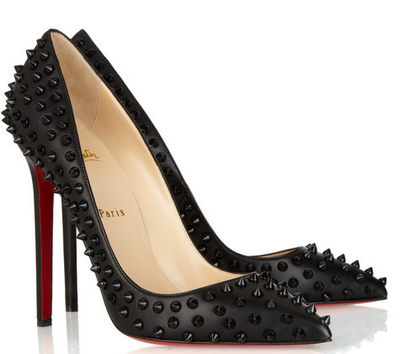香港IT代购欧美CL红底尖头铆钉女鞋铆钉高跟