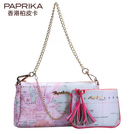 香港paprika日本地图包链条包女小包 子母包女